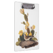 Audubon Vesper Sparrow und Prickly Pear Cactus Klemmbrett (Rechts)
