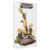 Audubon Vesper Sparrow und Prickly Pear Cactus Klemmbrett (Rechts)