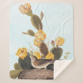 Audubon Vesper Sparrow und Prickly Pear Cactus Sherpadecke (Vorderseite)