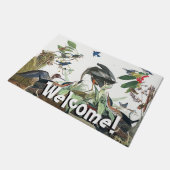 Audubon Vogel-Collagen-Tier-Willkommens-Fußmatte Fußmatte (Schrägansicht)