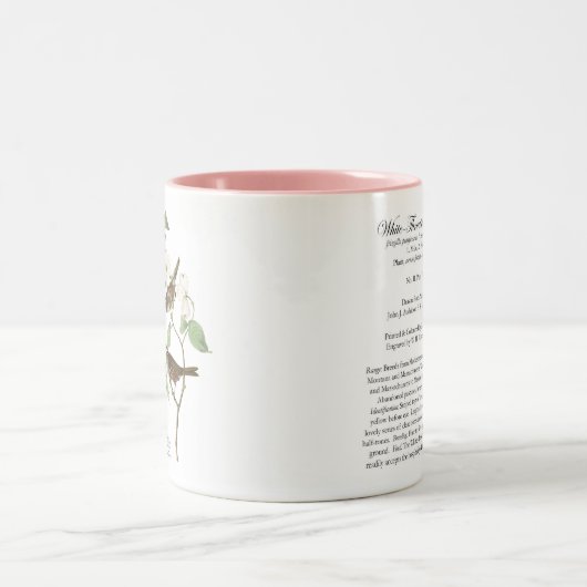 Audubon Vogel-Tasse, Weiß-Throated Spatz, 15 Unze Zweifarbige Tasse (Mittel)