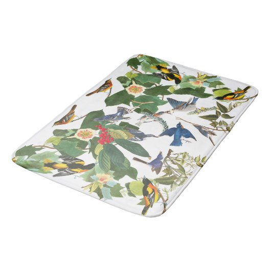 Audubon Vogel-Tier-Tier-Blumenbad-Matte Badematte (Schrägansicht)