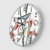 Audubon Warbler Birds Wildlife Floral Wall Clock Große Wanduhr (Winkel)