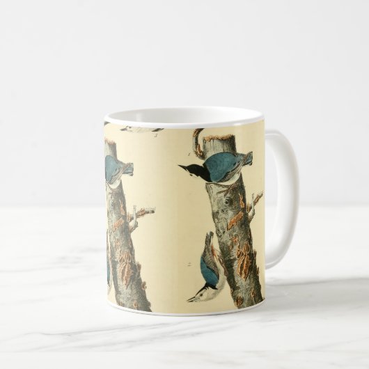 Audubon White-Brust Nuthatch-Vogelmalerei Kaffeetasse (VorderseiteRechts)