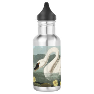 Audubon White Swan Wasservögel Malerei Edelstahlflasche