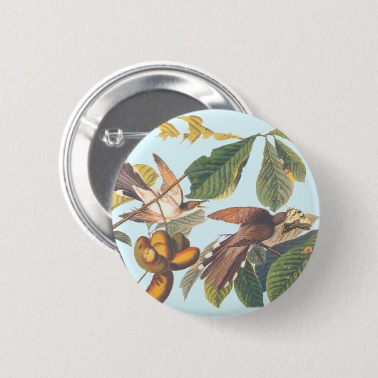 Audubon Yellow Billed Cuckoo Button (Vorne & Hinten)