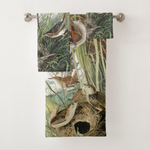 Audubon Zaunkönig-u. Fink-Vogel-Tier-Bad-Tuch-Set Badhandtuch Set