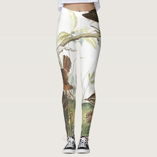 Audubon Zaunkönig-Vögel nistet alle über Leggings (Vorderseite)