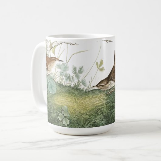 Audubon Zaunkönig-Vogel-Tier-Tier-Nest-Tasse Kaffeetasse (Vorderseite Links)