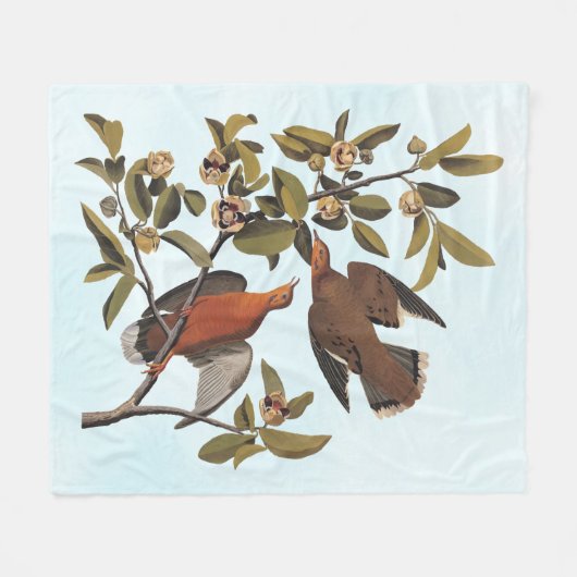 Audubon Zenaida Dove mit Blume Fleecedecke (Vorderseite (Horizontal))