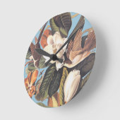 Audubon's Black Billed Cuckoo Runde Wanduhr (Winkel)