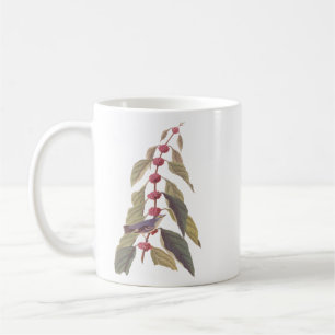 Audubons blaugrüner Warbler mit Pink Mulberry Kaffeetasse