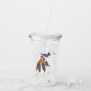 Audubons Cerulean Warbler Birds mit Bärenbeeren Acryltrinkbecher