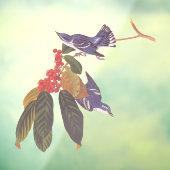 Audubons Cerulean Warbler Birds mit Bärenbeeren Fensteraufkleber (Blatt 3)