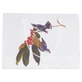 Audubons Cerulean Warbler Birds mit Bärenbeeren Große Geschenktüte (Rückseite)