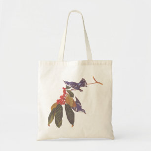 Audubons Cerulean Warbler Birds mit Bärenbeeren Tragetasche