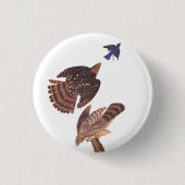 Audubons Coopers Hawk Bird of Prey Button (Vorderseite)