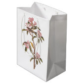 Audubon's Cuvier's Kinglet Bird auf Pink Calico Mittlere Geschenktüte (Rückseite Schrägansicht)