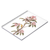 Audubon's Cuvier's Kinglet Bird auf Pink Calico Notizblock (Linke Seite)