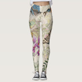 Audubons Drossel-Vogel-Blumenschmetterling Legging Leggings (Vorderseite)