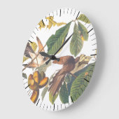 Audubons gelb gekleidete Kuckucksumpfe in Obstbaum Große Wanduhr (Winkel)