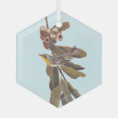 Audubons Gelbwurzelkraut auf Kastanien Ornament Aus Glas (Vorderseite)