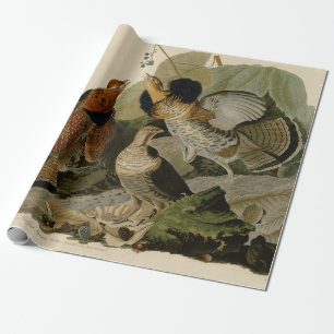 Audubons Gemälde eines Trios aus Ruffed Grouse Geschenkpapier