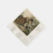 Audubons Gemälde eines Trios aus Ruffed Grouse Serviette (Ecke)