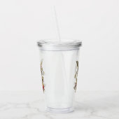 Audubons grauer Tyrann-Vogel mit rosa Blume Acryltrinkbecher (Links)