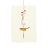 Audubons Hooded Warbler Bird auf der Red Blume Bat Autolufterfrischer (Vorderseite)