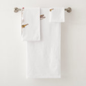 Audubons Hooded Warbler Bird auf der Roten Blume Badhandtuch Set (Insitu)