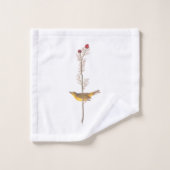 Audubons Hooded Warbler Bird auf der Roten Blume Badhandtuch Set (Waschlappen)