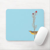 Audubons Hooded Warbler Bird auf der Roten Blume Mousepad (Mit Mouse)