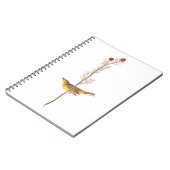 Audubons Hooded Warbler Bird auf der Roten Blume Notizblock (Linke Seite)