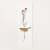 Audubons Hooded Warbler Bird auf der Roten Blume Yogamatte (Rückseite)