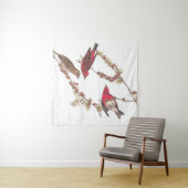 Audubons Lila Finch Drei Rote Vögel im Winter Wandteppich (Beispiel (Horizontal))