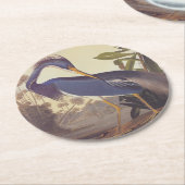 Audubon's Louisiana Heron oder Trikolore Heron Runder Pappuntersetzer (Angewinkelt)