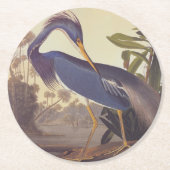 Audubon's Louisiana Heron oder Trikolore Heron Runder Pappuntersetzer (Vorderseite)