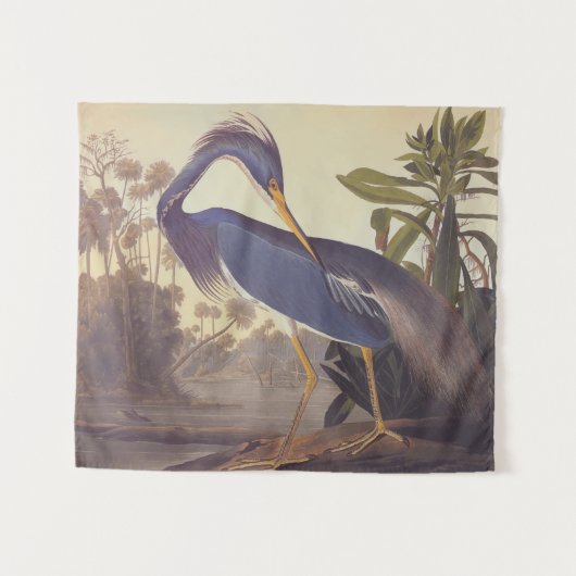 Audubon's Louisiana Heron oder Trikolore Heron Wandteppich (Vorderseite (Horizontal))