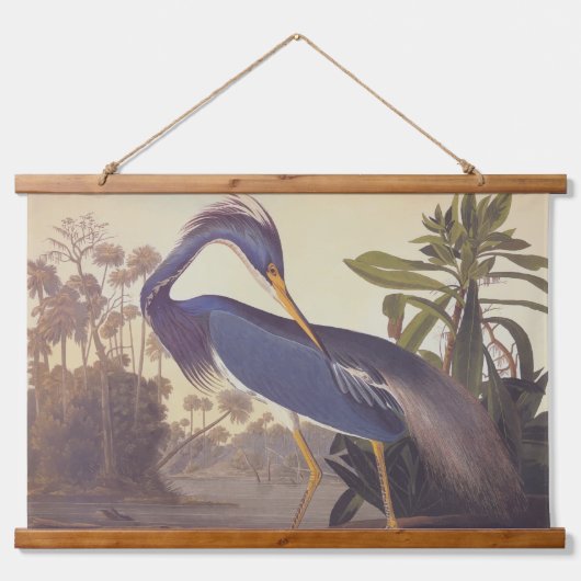 Audubon's Louisiana Heron oder Trikolore Heron Wandteppich Mit Holzrahmen (Vorne)