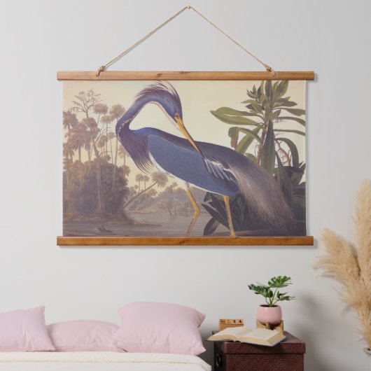 Audubon's Louisiana Heron oder Trikolore Heron Wandteppich Mit Holzrahmen (Schlafzimmer)