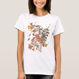 Audubon's Ruby Throated Hummingbird und Blume T-Shirt