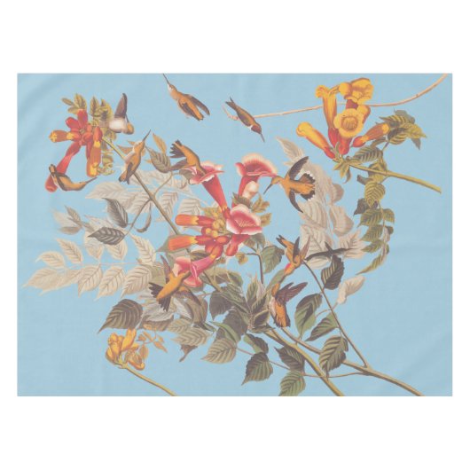 Audubon's Ruby Throated Hummingbirds and Blume Tischdecke (Vorderseite (Horizontal))
