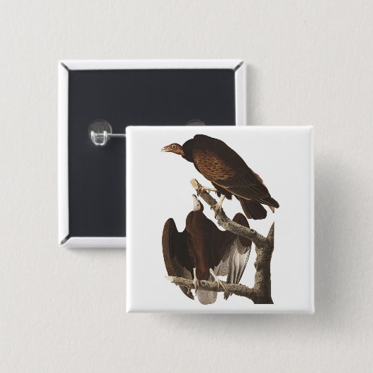 Audubons Türkei-Wut Button (Vorne & Hinten)