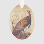Audubons Vögel von Amerika Wild Türkei Herbstvogel Ornament (Rückseite)