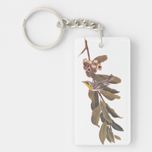 Audubons Yellowthroat-Warbler-Vogel auf Baumzweig Schlüsselanhänger (Vorderseite)