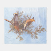 Audubons Zeder-Waxwing-Vogelparade auf dem Evergre Fleecedecke (Vorderseite (Horizontal))