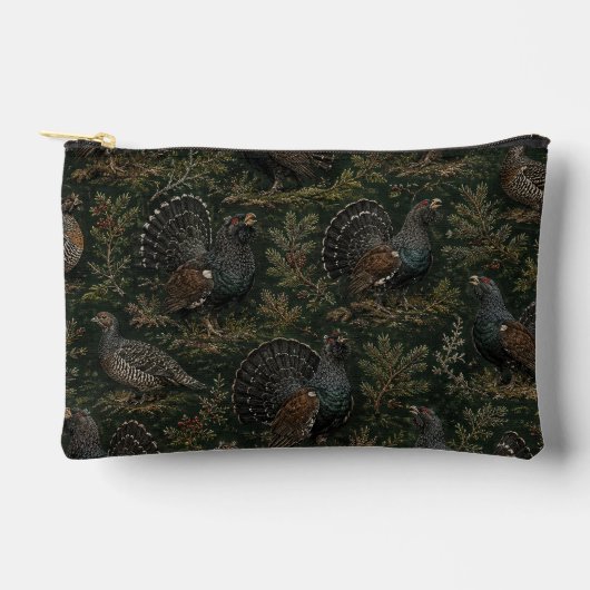 Auerhuhn Illustration Zubehörtasche (Vorderseite)