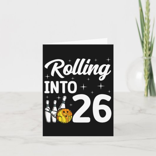 Auf 26 Bowling 26. Geburtstag Karte (Vorderseite)