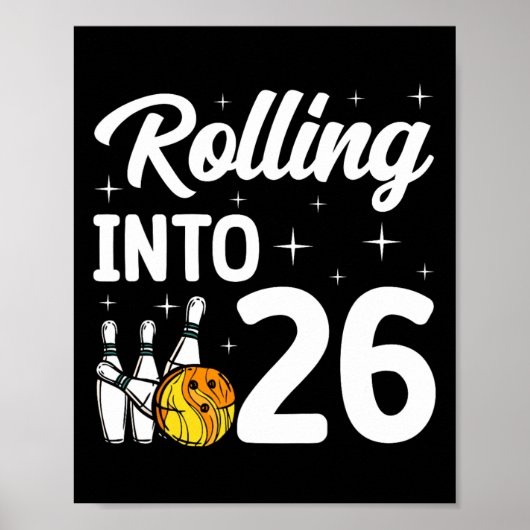 Auf 26 Bowling 26. Geburtstag Poster (Vorne)